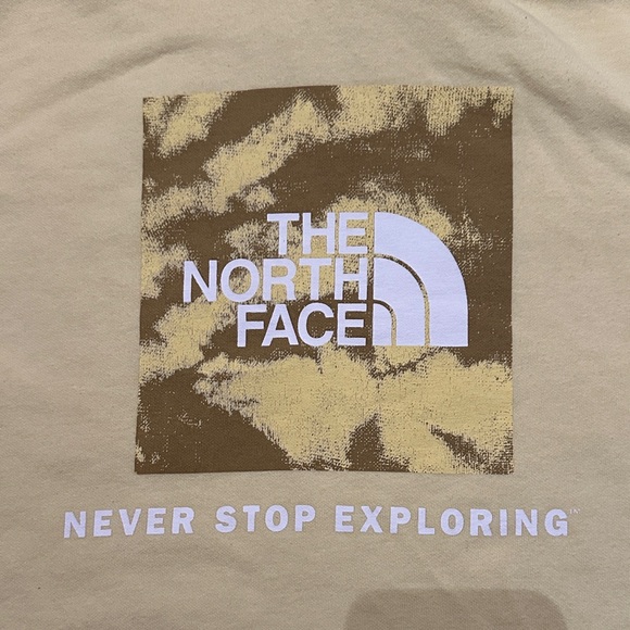 The North Face Mens Pullover Graphic Logo Hoodie Sweatshirt Light Yellow Size XL - Picture 3 of 3